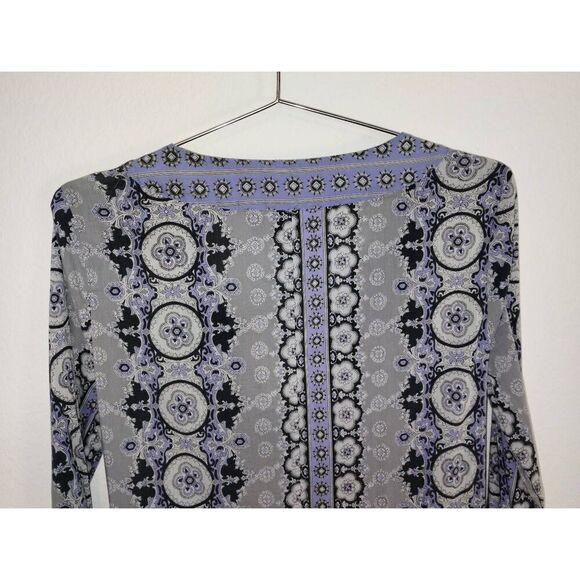 Athleta Womens Dress Sz Medium Mini Gray Lavender Tunic Wrap Stretch Cottagecore - Picture 5 of 14